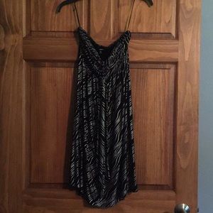 Strapless black and silver dress